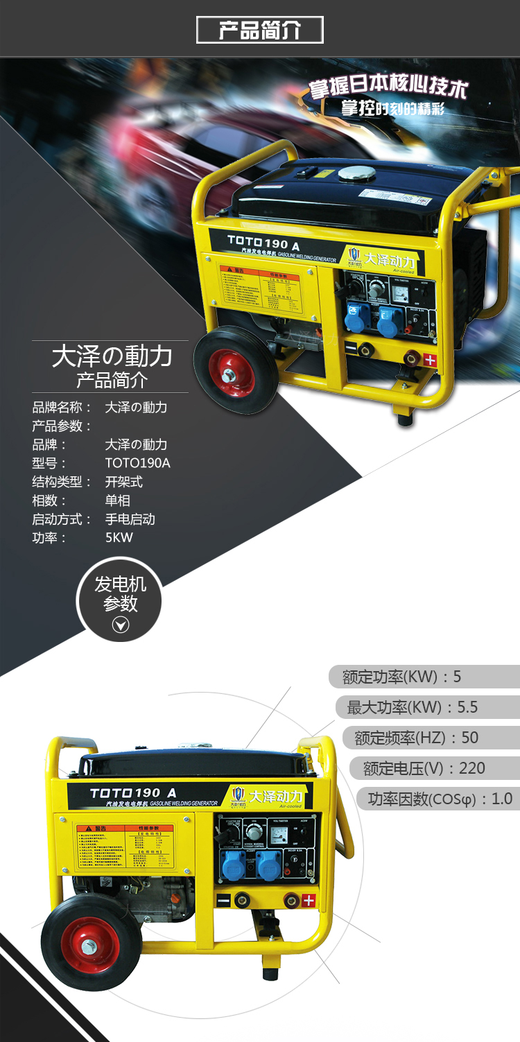 進口190A汽油發(fā)電電焊機 進口190A汽油發(fā)電電焊機廠家