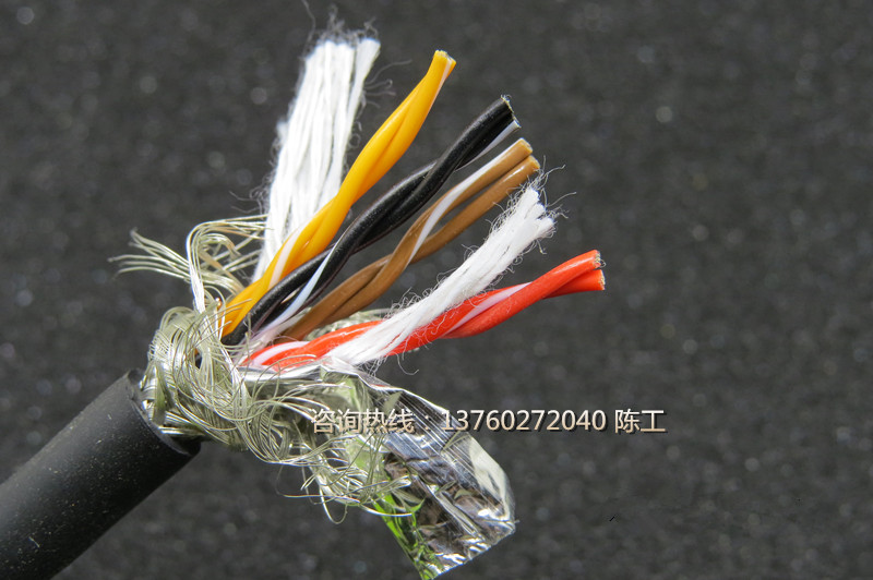 深圳耐彎曲耐折1000次22AWG 8芯TRVVSP8*0.3mm2雙絞*拖鏈電纜 8芯機器人拖鏈電纜