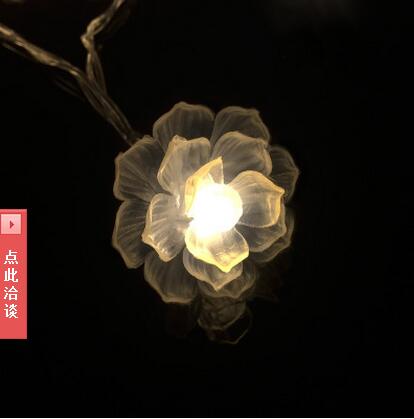 led彩燈閃燈串燈 LED蓮花電池?zé)?花類造型圣誕燈串批發(fā)