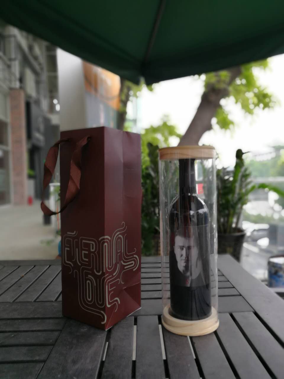 芯銳酒具單支亞克力360度透明圓筒葡萄酒包裝紅酒包裝原木居家