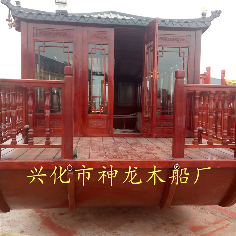 定制8米仿古烤漆畫舫船  純手工