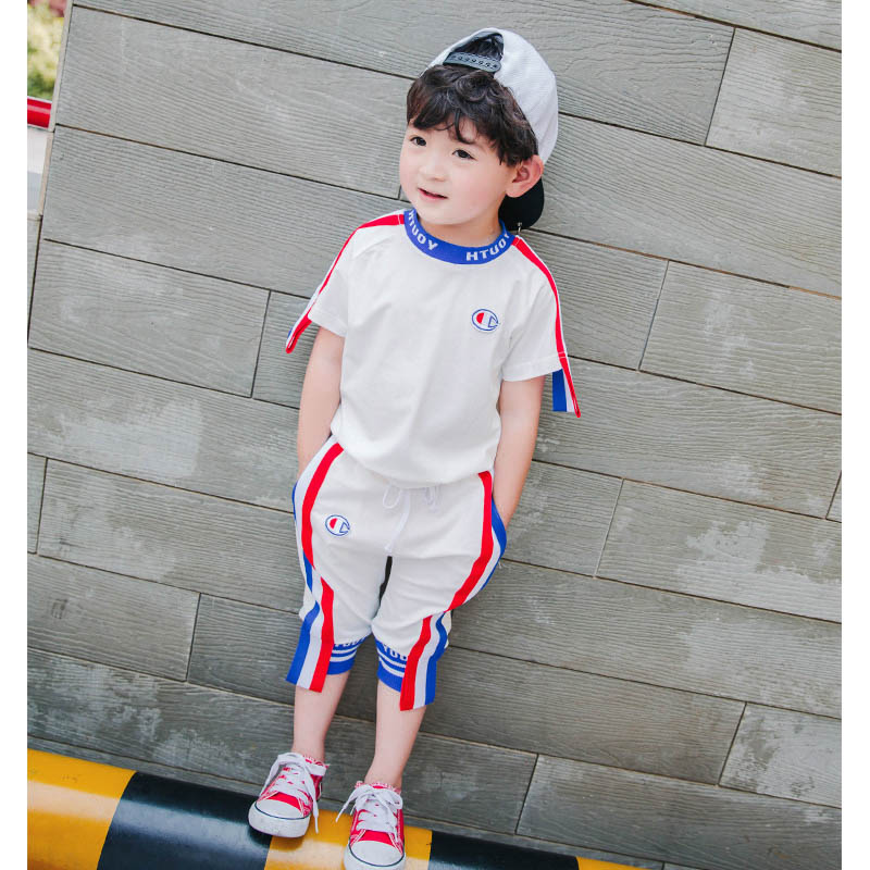 夏季男童韓版寶貝衣服2小童夏 寶寶夏裝男1-3歲潮兒童短袖套裝