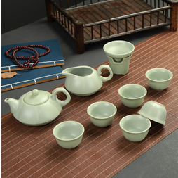 天青開片10頭汝窯功夫茶具供應商  功夫茶具批發(fā) 功夫茶具廠家