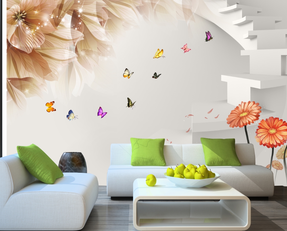 電視背景墻 無縫墻畫  無縫墻畫價格