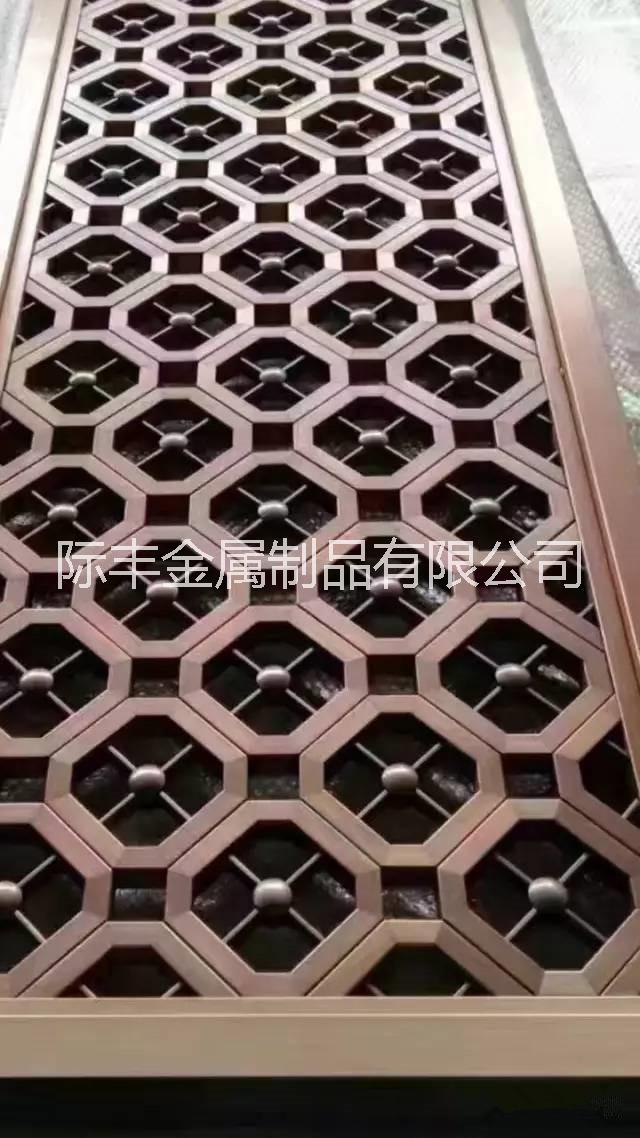 不銹鋼玫瑰金屏風(fēng)隔斷 鏡面拉絲屏