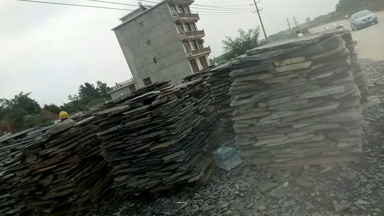 石材規(guī)格可定制 黑色亂形青石板 園林別墅景觀鋪路石天然石材文化石