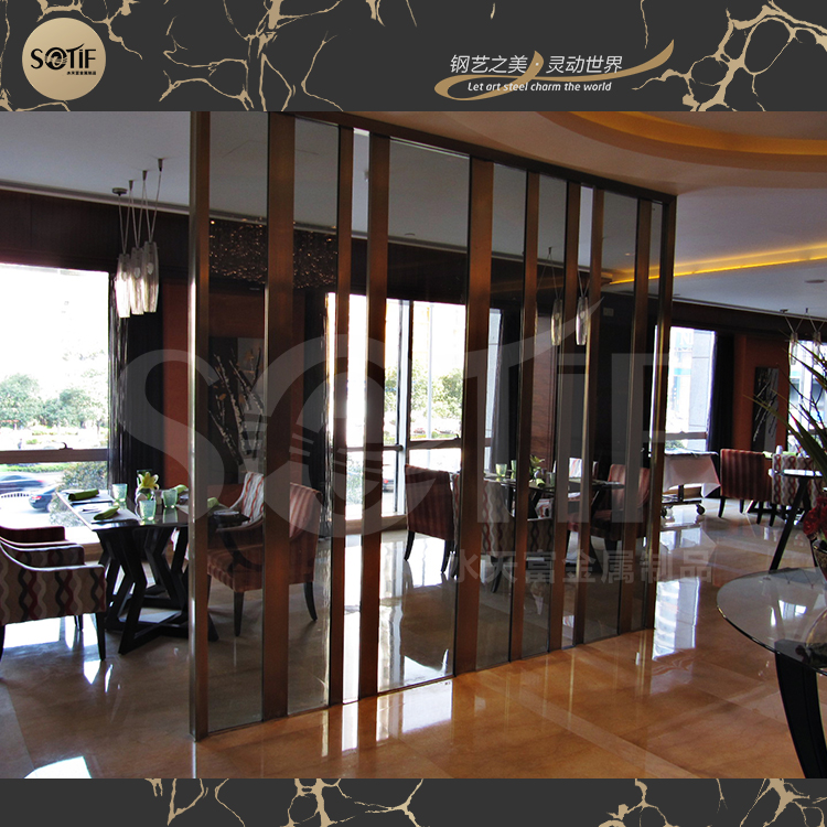 簡約不銹鋼屏風(fēng)_會所大堂裝飾_美觀大氣經(jīng)久耐用