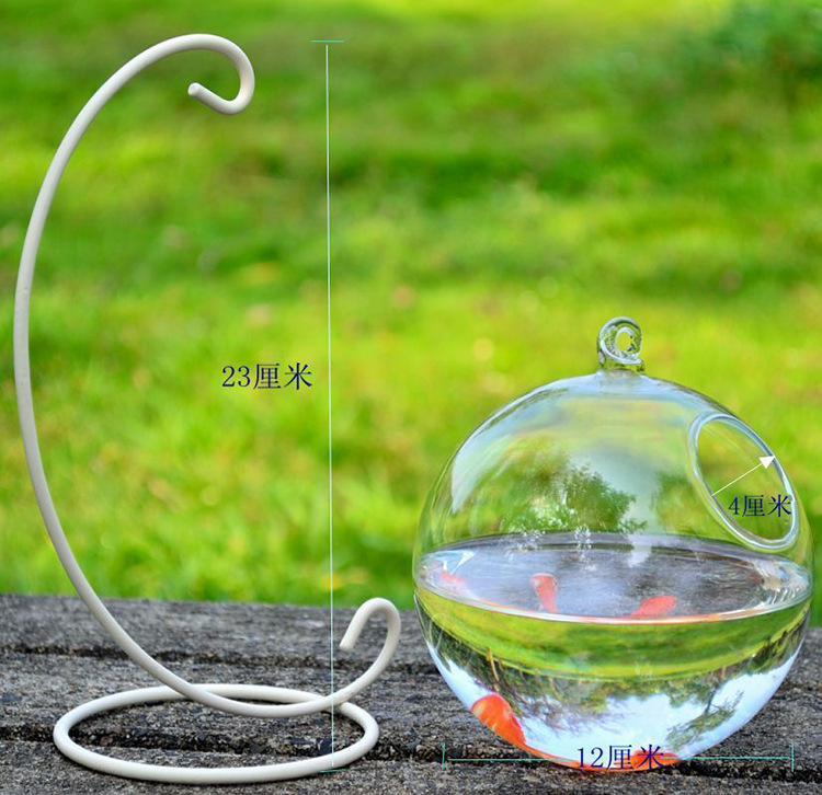 玻璃魚(yú)缸創(chuàng)意懸掛式玻璃花瓶 懸掛式玻璃花瓶吊球  家居擺件玻璃魚(yú)缸