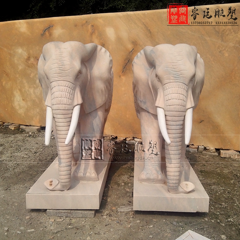 漢白玉石雕大象定制 漢白玉石雕大象價格 漢白玉石雕大象廠家加工