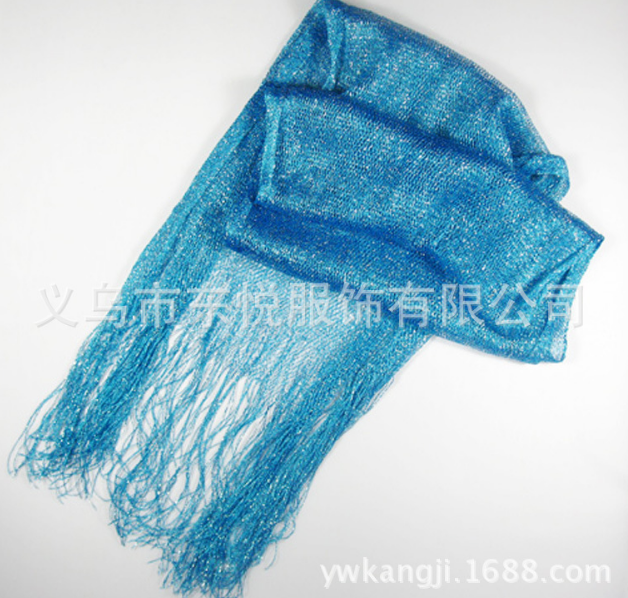 【廠家直銷】供應(yīng)滌綸金絲巾圍巾 金絲網(wǎng)巾 披肩圍巾兩用美麗大方