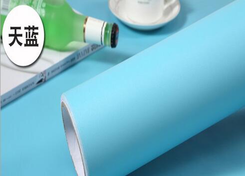 pvc素色防水自粘墻紙壁紙翻新貼加厚不透底 素色波音軟片