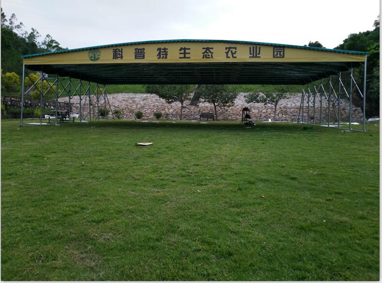 佛山大型戶外活動遮陽擋雨伸縮式帳篷手動推拉折疊遮陽蓬加固加厚