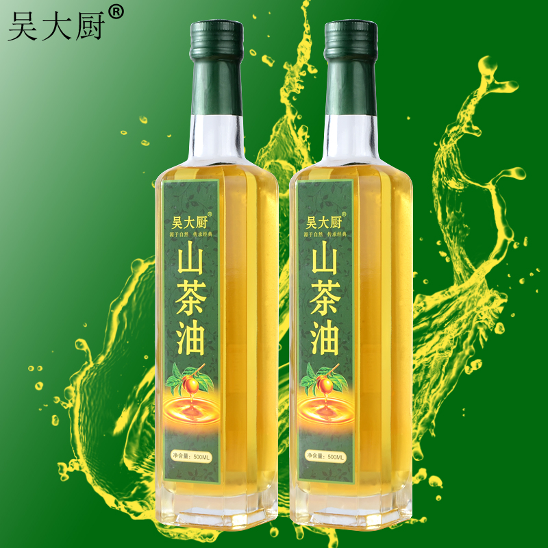 吳大廚山茶油食用油野茶籽油500ml植物油月子油農(nóng)家糧油長壽油 吳大廚山茶油500ML