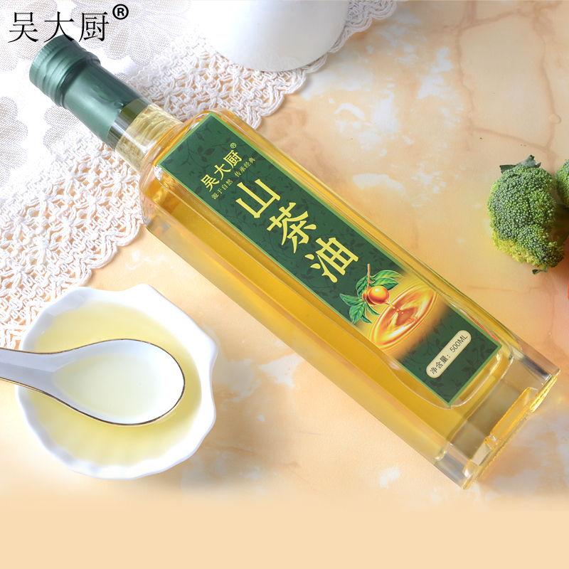 吳大廚山茶油食用油野茶籽油500ml植物油月子油農(nóng)家糧油長壽油 吳大廚山茶油500ML