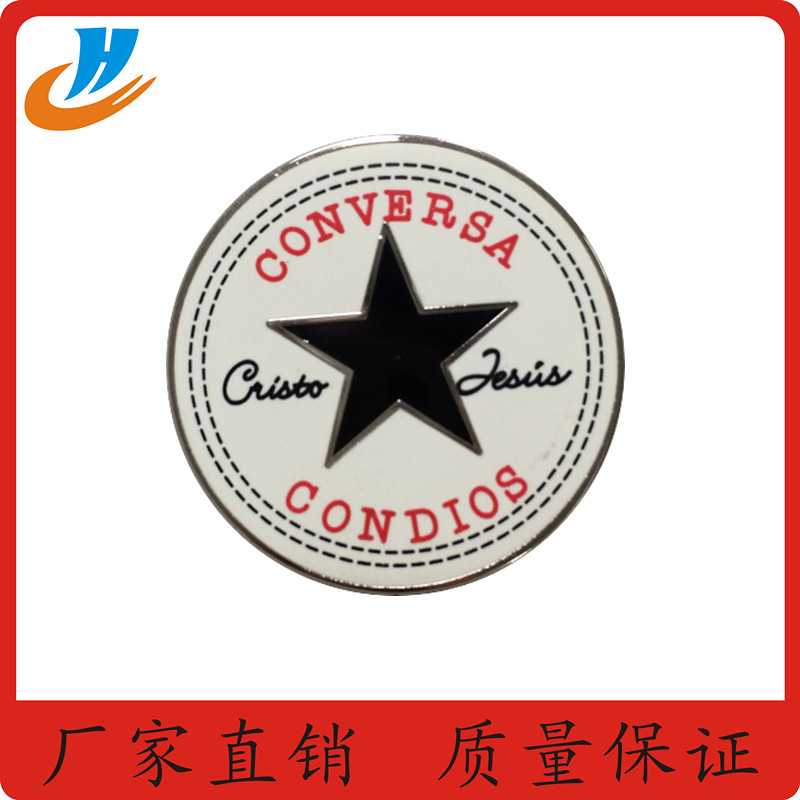 工廠定制金屬美國隊長徽章胸章 金屬五角星徽章定制 圓形琺瑯徽章定