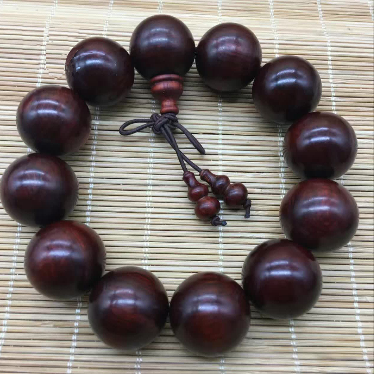 九華山善福民族風(fēng)小葉紫檀佛珠玻璃