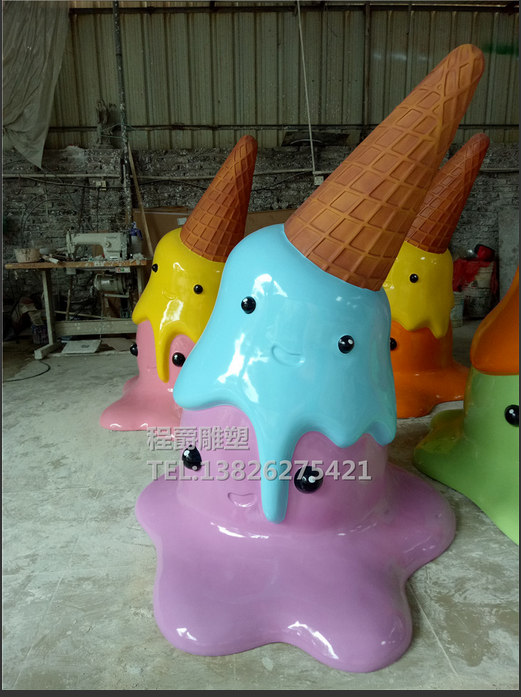 玻璃鋼藝術(shù)卡通雪糕雕塑 仿真食品雕塑