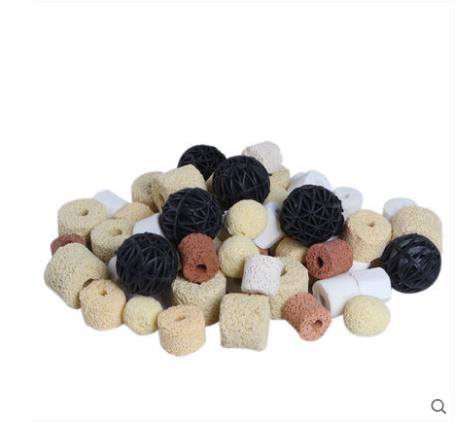 魚缸過濾材料九合一濾材水族箱底濾過濾器材*環(huán)陶瓷環(huán)套裝