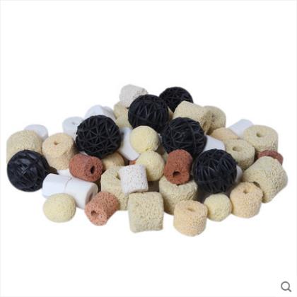 魚缸過濾材料九合一濾材水族箱底濾過濾器材*環(huán)陶瓷環(huán)套裝