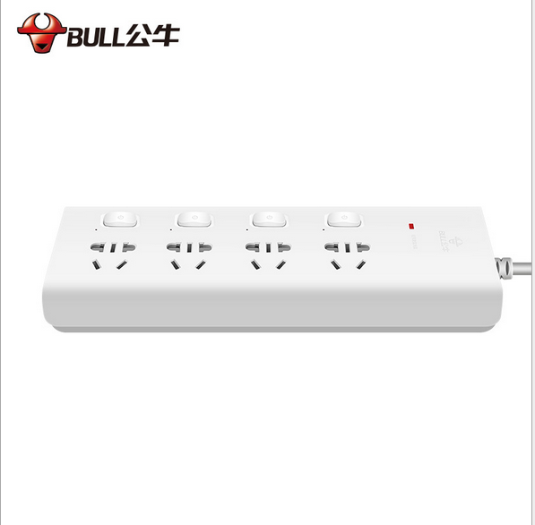公牛GN-211插座 新*保護(hù)門防觸電插排 有線插板廠家直銷 防觸電有線插板插座 三重防雷節(jié)能4位排插