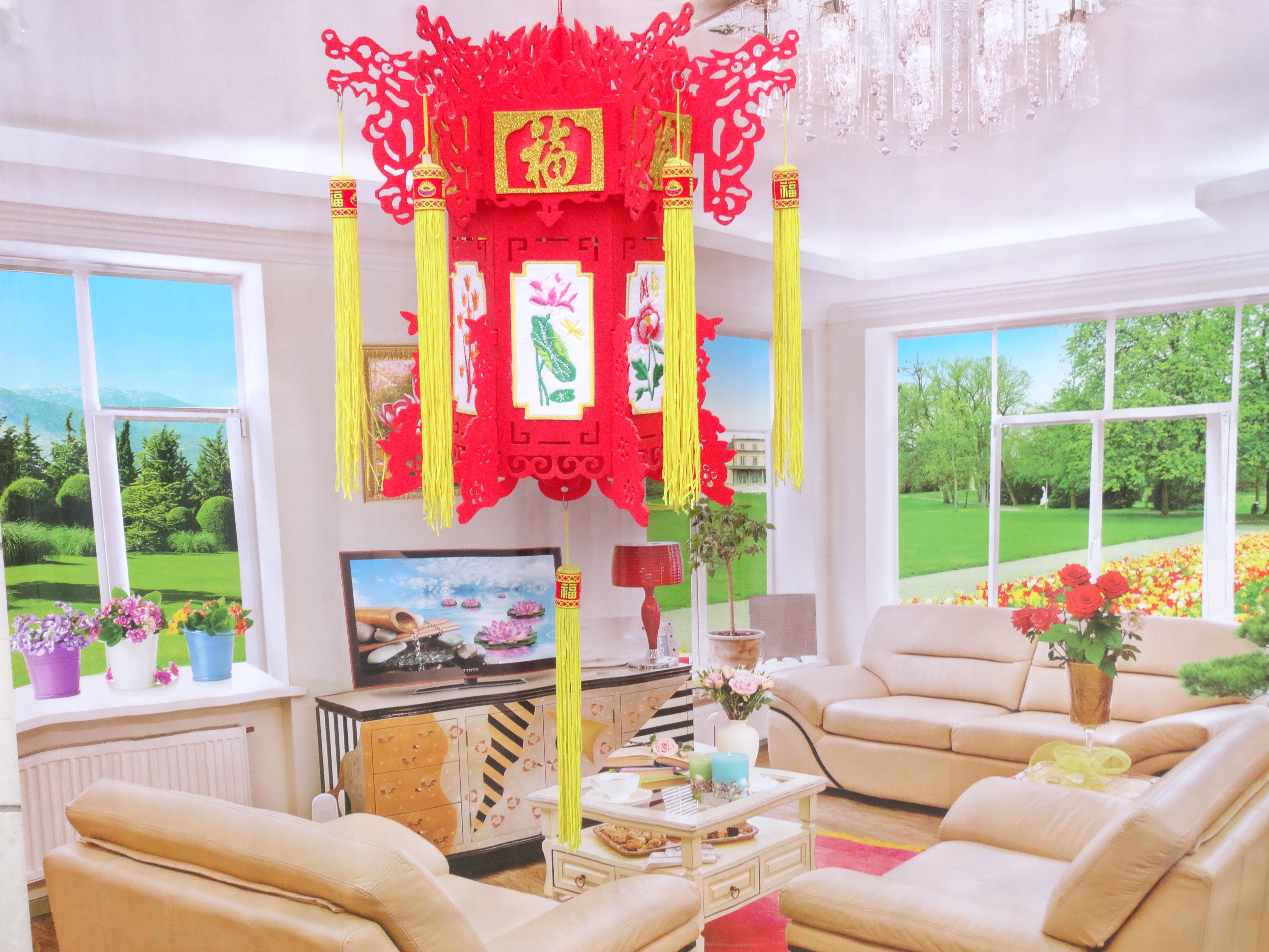 藁城區(qū)家樂福廠家直銷，無紡布燈籠，室內(nèi)結(jié)婚，節(jié)日裝飾，大紅燈籠。