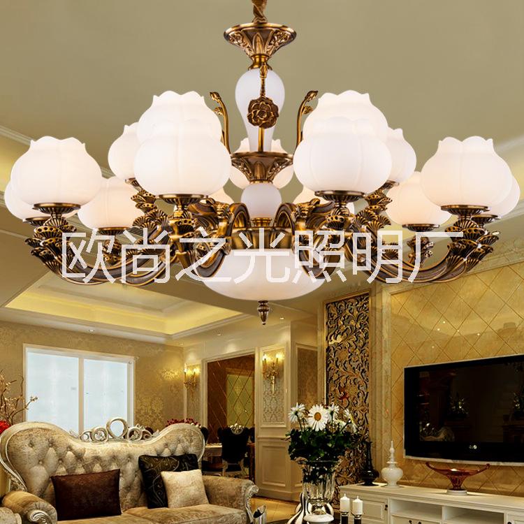 *歐式全銅吊燈 客廳餐廳大氣吊燈 歐式全銅奢華大氣玻璃燈 批發(fā) 6031