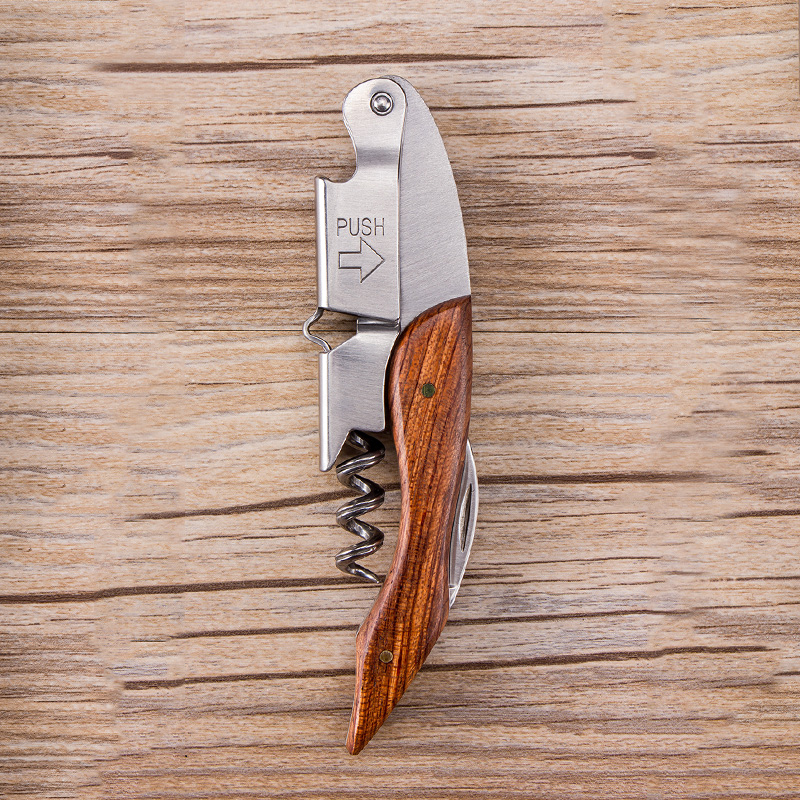 芯銳酒具花梨木手柄紅酒開瓶器定制多功能葡萄酒便攜不銹鋼酒刀