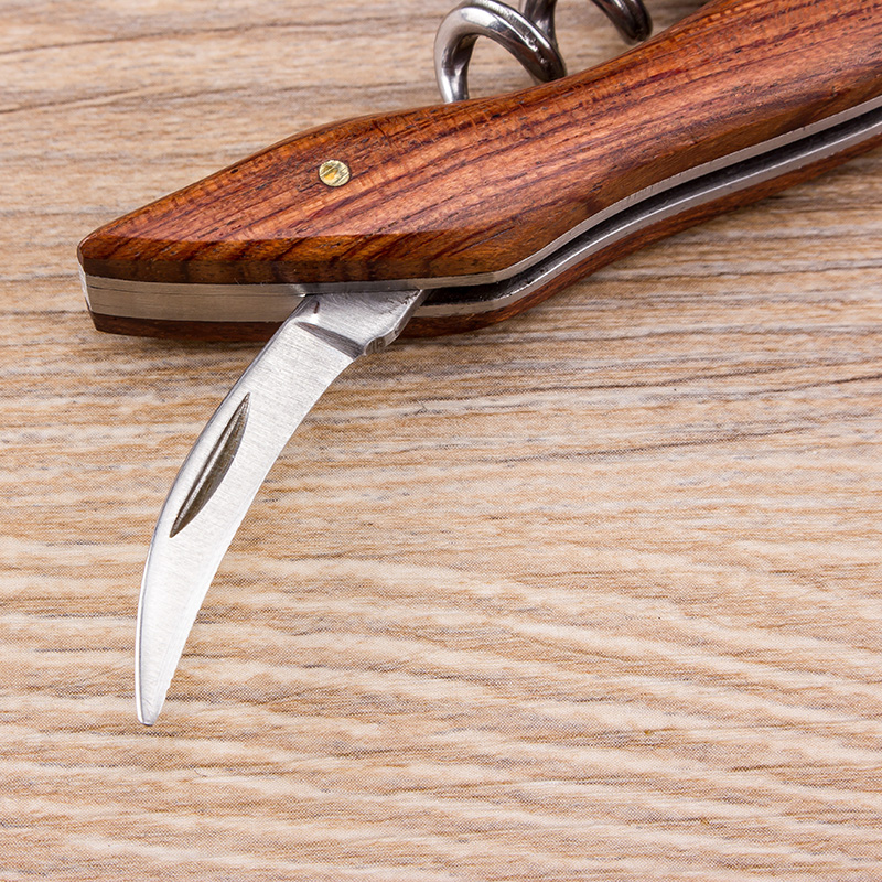 芯銳酒具花梨木手柄紅酒開瓶器定制多功能葡萄酒便攜不銹鋼酒刀