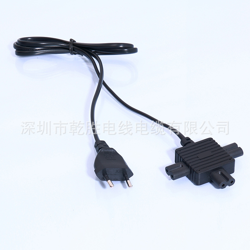 歐式2插電源線 圓插扁護(hù)套單頭線 歐規(guī)插頭半絕緣電源線 廠家直銷 歐式二插電源線