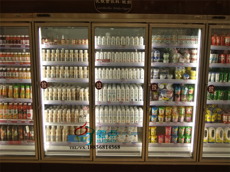 1.2米 玻璃門展示柜，定做飲料冷藏柜，多門玻璃門展示柜
