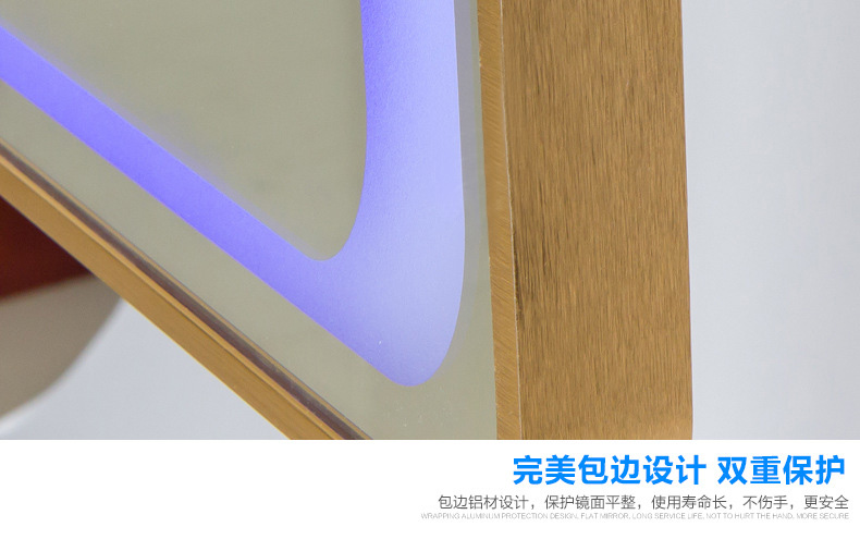 衛(wèi)生間LED浴室鏡 酒店壁掛LED觸摸開關(guān)衛(wèi)浴鏡 方形浴室鏡子可定制