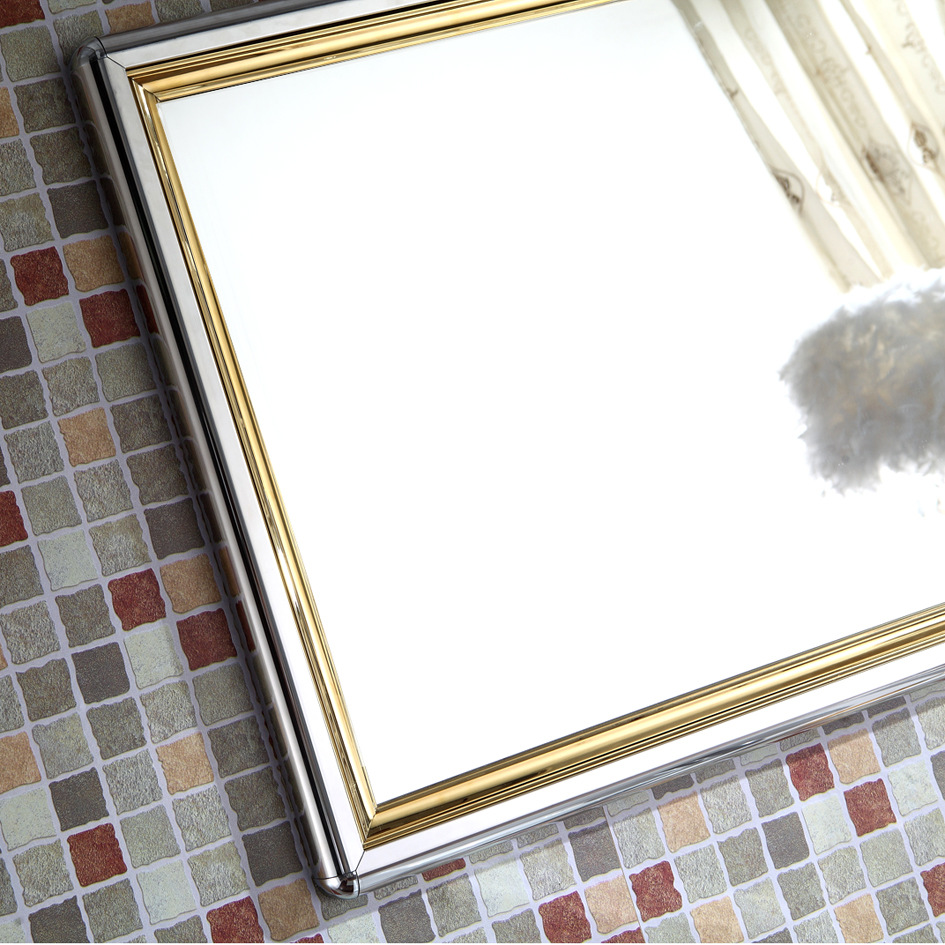 不銹鋼鏡框浴室鏡壁掛衛(wèi)生間鏡子化妝梳妝酒店衛(wèi)浴掛鏡邊框可訂做