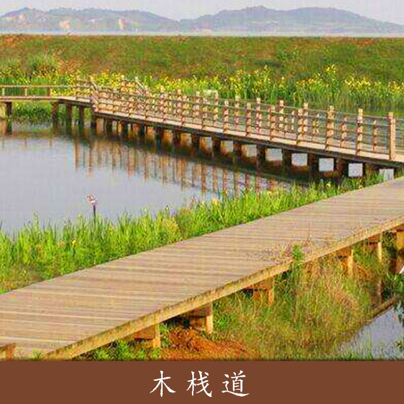 濕地公園防腐木棧道親水平臺(tái)生態(tài)木地板園林戶(hù)外木塑棧道
