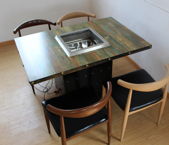 實(shí)木餐桌椅大理石桌彩鋼桌牛角椅，成套火鍋烤肉設(shè)備批發(fā)，餐桌餐椅定做