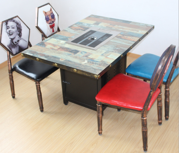 實(shí)木餐桌椅大理石桌彩鋼桌牛角椅，成套火鍋烤肉設(shè)備批發(fā)，餐桌餐椅定做