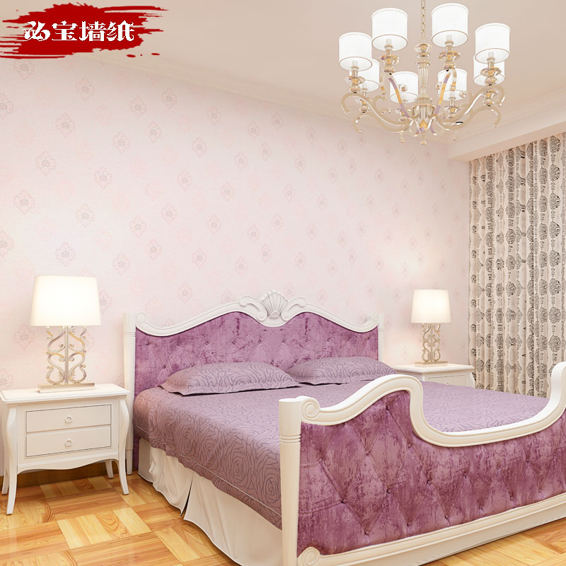 簡(jiǎn)約現(xiàn)代3d無紡布?jí)垳剀八厣蛷d書房臥室壁紙環(huán)保立體粉色墻紙