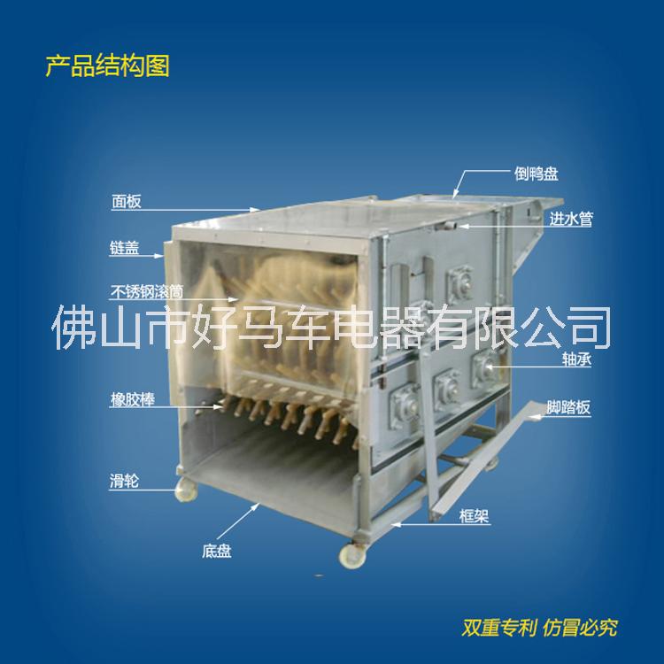 佛山好馬車供應(yīng)全自動(dòng)五軸大型1000家禽脫毛機(jī) 雞鴨鵝打毛機(jī)