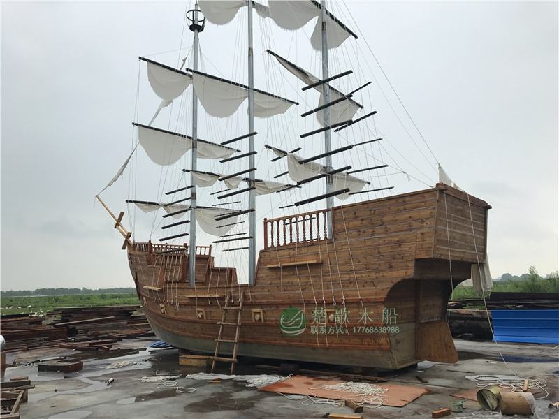 廣東大型廣場出售海盜裝飾船 景觀裝飾船 海盜木船