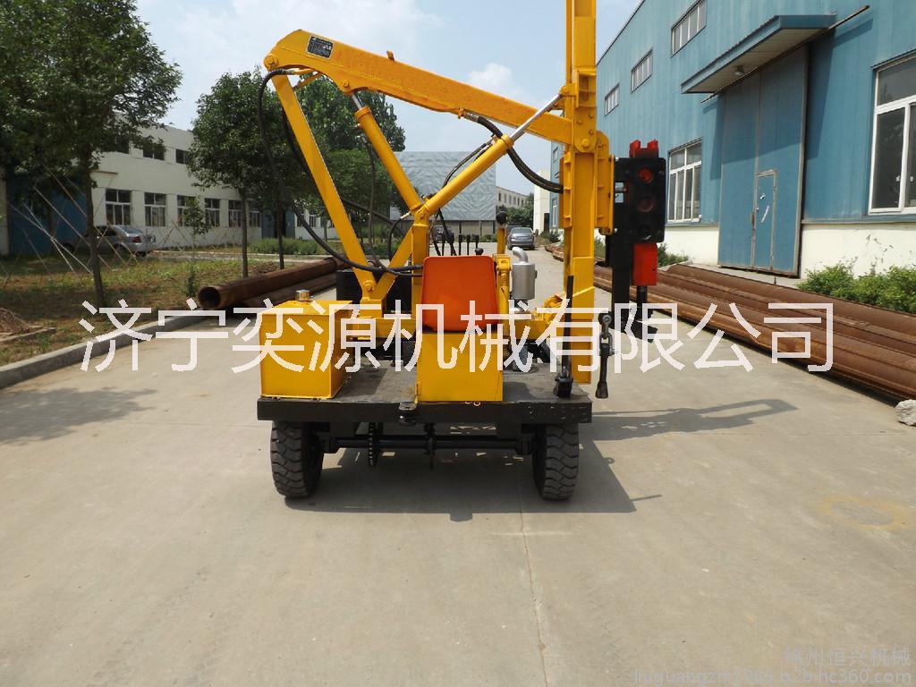 榆林新款護欄打樁機 新型高速路護欄打樁機報價