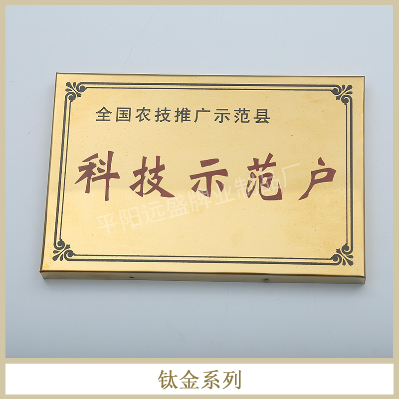 廠家直銷 鈦金系列不銹鋼鈦金授權(quán)牌榮譽(yù)*定做牌匾標(biāo)牌