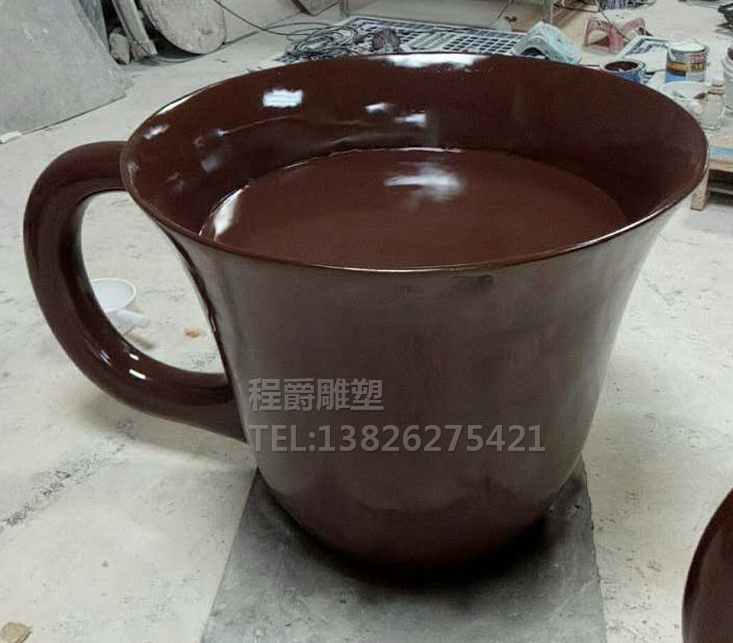 玻璃鋼杯雕塑 雕塑定做咖啡杯花盆