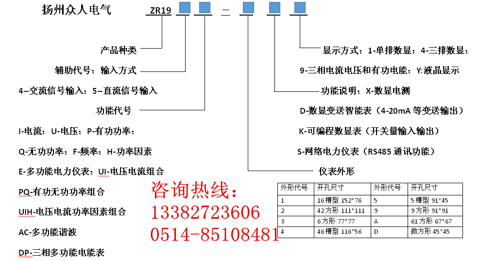 供應(yīng)揚(yáng)州中瑞ZR2090A3三相電流表