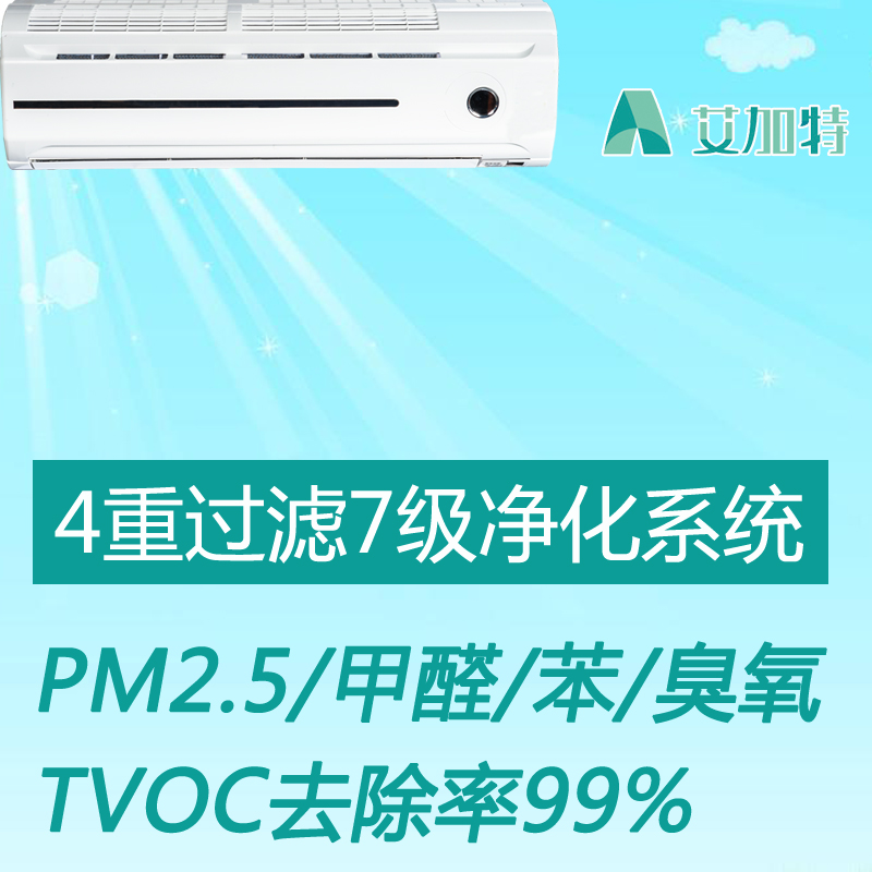 艾加特壁掛式空氣消毒機采用等離子靜電場和光電催化技術快速*
