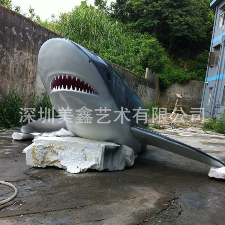 廠家直銷 玻璃鋼 景觀雕塑 鯊魚