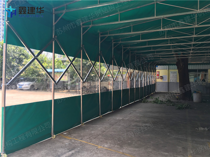 上海嘉定推拉篷廠家 工廠臨時(shí)倉(cāng)庫(kù) 廠房室外帳篷 移動(dòng)倉(cāng)儲(chǔ)靈活方便 涂層阻燃篷布