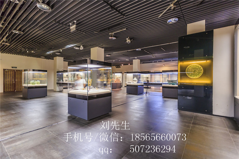 深圳博物館展示柜四面玻璃展示柜定制柜*陳列柜帶燈帶鎖展柜