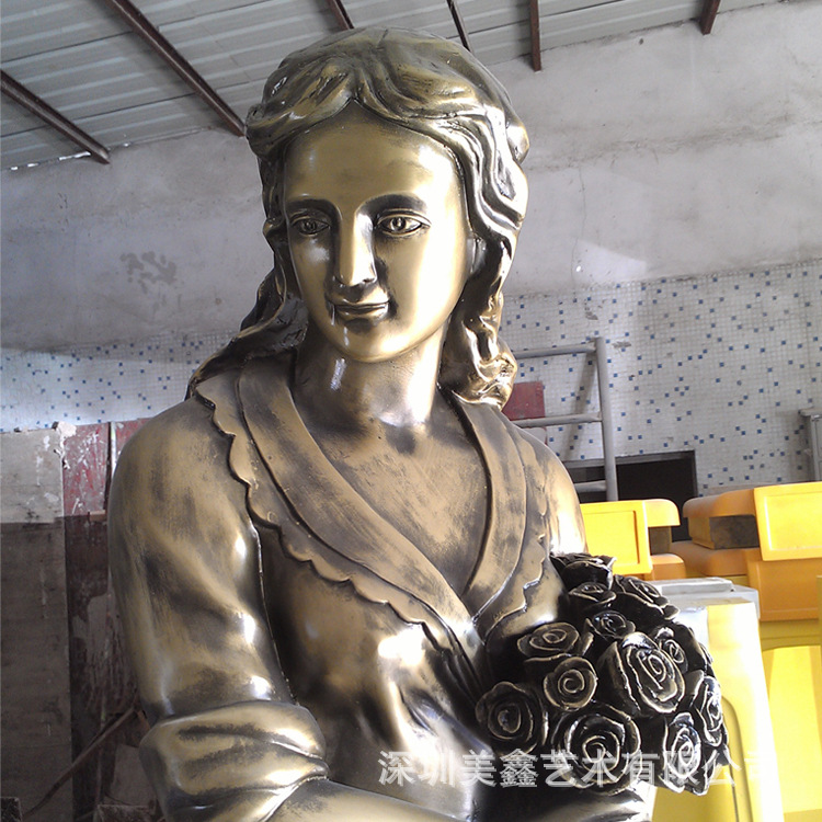 廠家直銷 古典人像 玻璃鋼雕塑 仿銅雕塑 景觀雕塑 來圖訂做