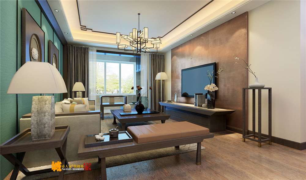 香榭麗公館新中式風(fēng)格裝修，濟(jì)南城市人家裝修