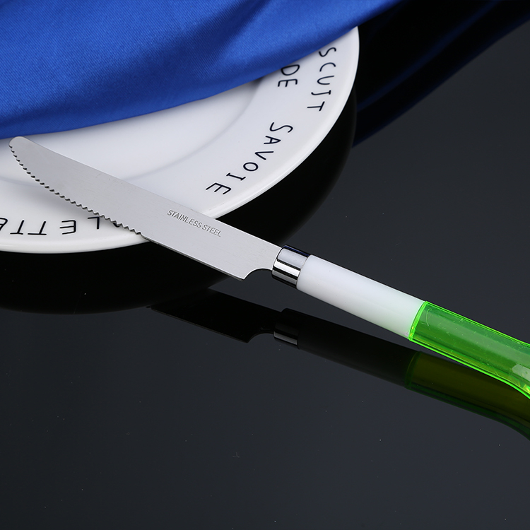 批發(fā)創(chuàng)意便攜不銹鋼西餐具套裝 雙色鉆石柄刀叉勺便攜禮品餐具