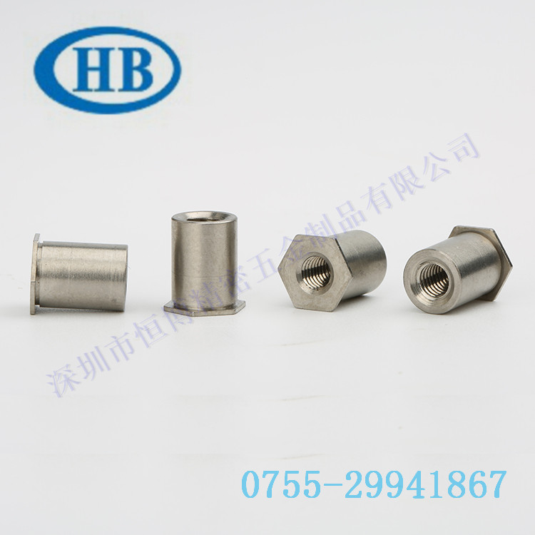 不銹鋼壓鉚螺柱壓鉚螺母柱壓鉚釘六角螺絲柱BSOS-M3*L